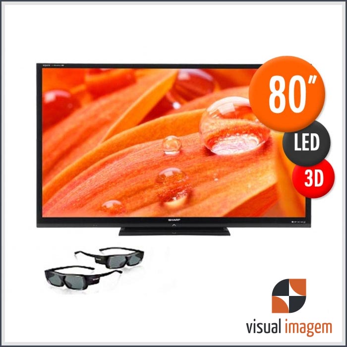 Aluguel de TV e Monitor LED 80 Aquos Sharp 3D